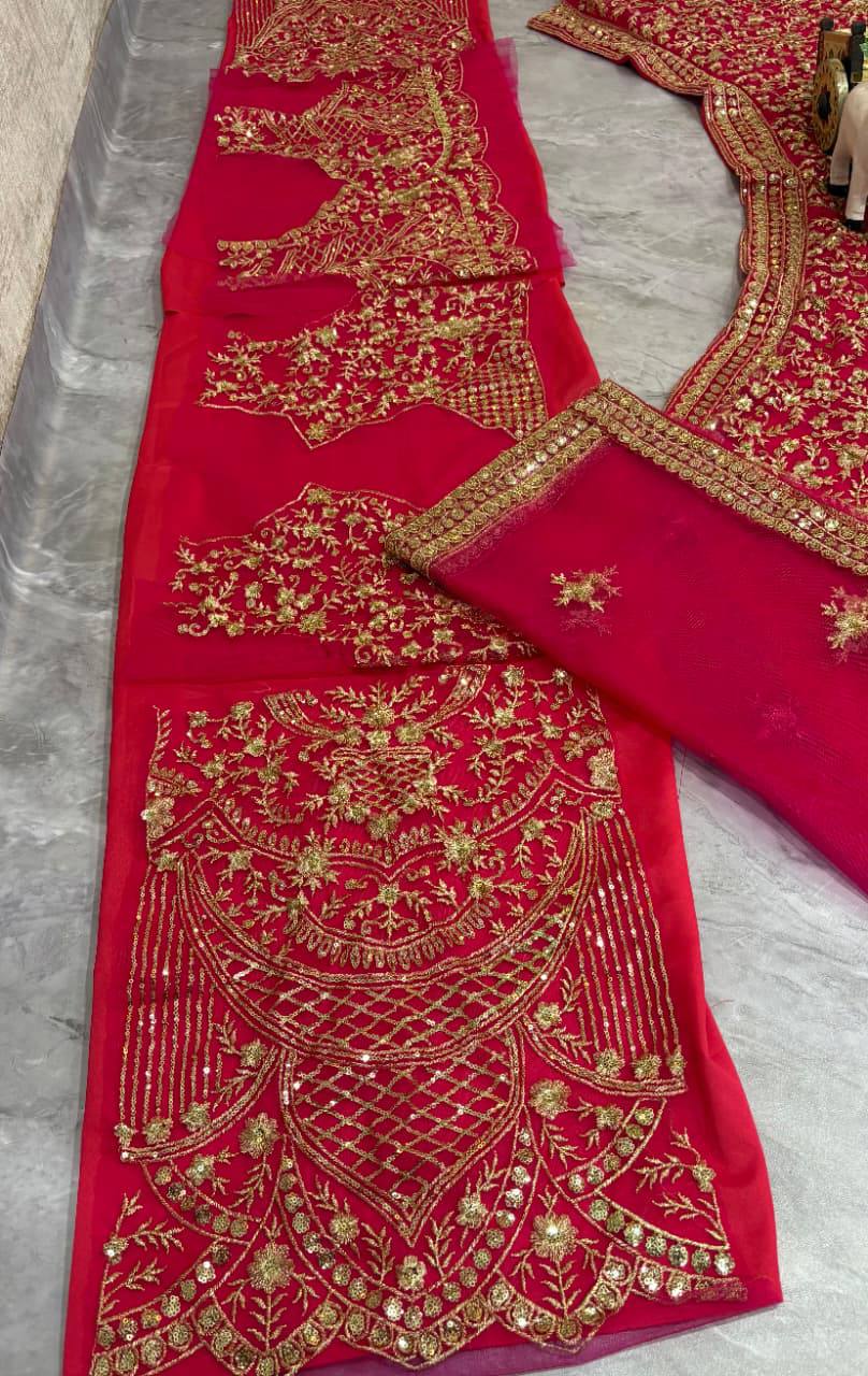 Launching 4 meter flared Premium Quality Soft Net Lehenga