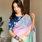 SOFT ORGANZA TABBY SILK WITH ALL OVER BUTTERFLY PRINT SAREE