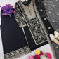 DESIGNER WEAR SEQUENCE EMBROIDERY ON STAR FOX GEORGETTE FABRIC