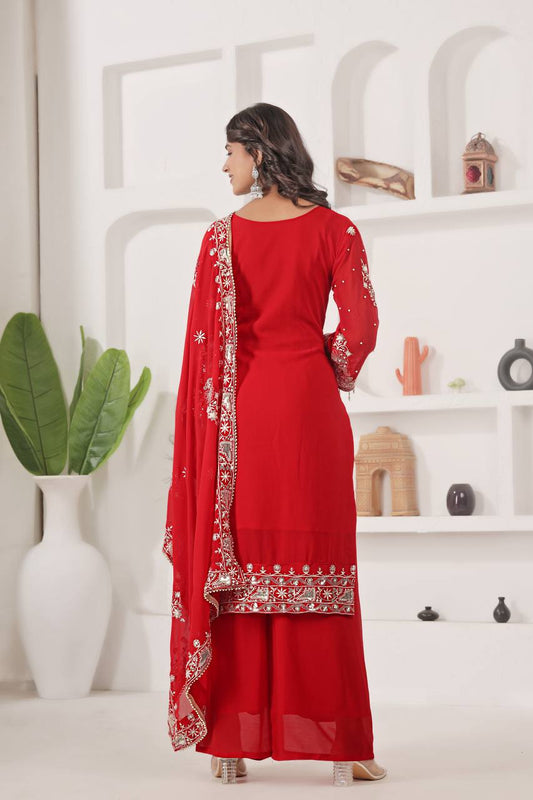 LAUNCHING NEW EID COLLECTION 3 PIECE FANCY KURTI WITH PLAZZO