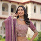 Faux Georgette With Sequins & Zari Multi Embroidered work Lehenga
