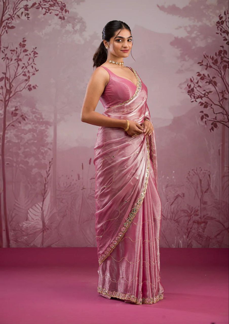 Presenting You Most Beautiful Latest Real Mirror Work Saree Collection