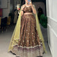 Digital Print With Embroidery Sequins Work Lehenga