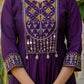 Viscose Roman Silk Multi Embroidery Thread With Real Mirror Hand Work Suit