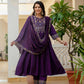 Viscose Roman Silk Multi Embroidery Thread With Real Mirror Hand Work Suit
