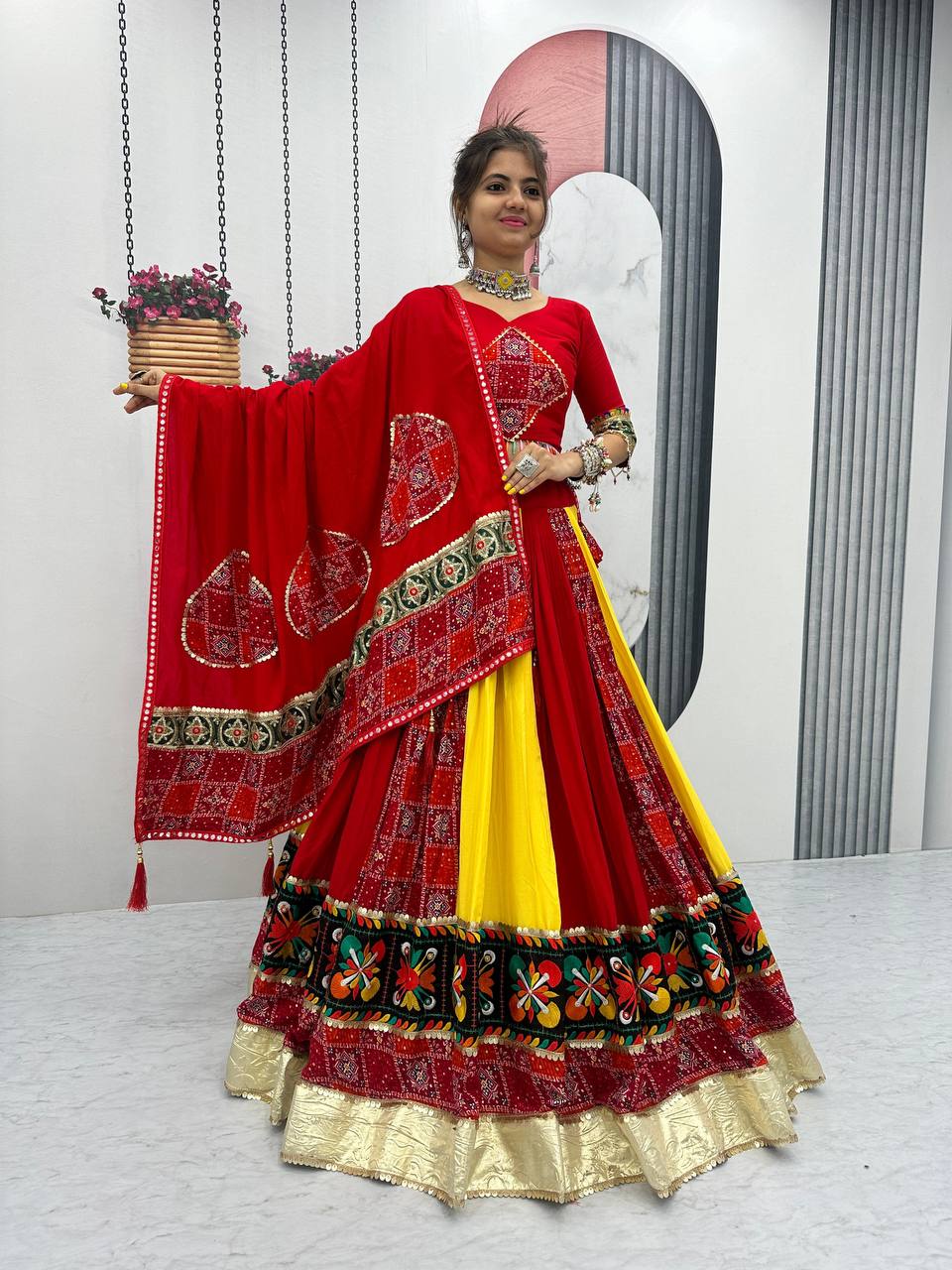 Launching Navratri Special Gamathi Work Lehenga Choli