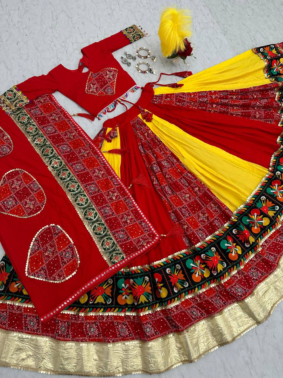 Launching Navratri Special Gamathi Work Lehenga Choli