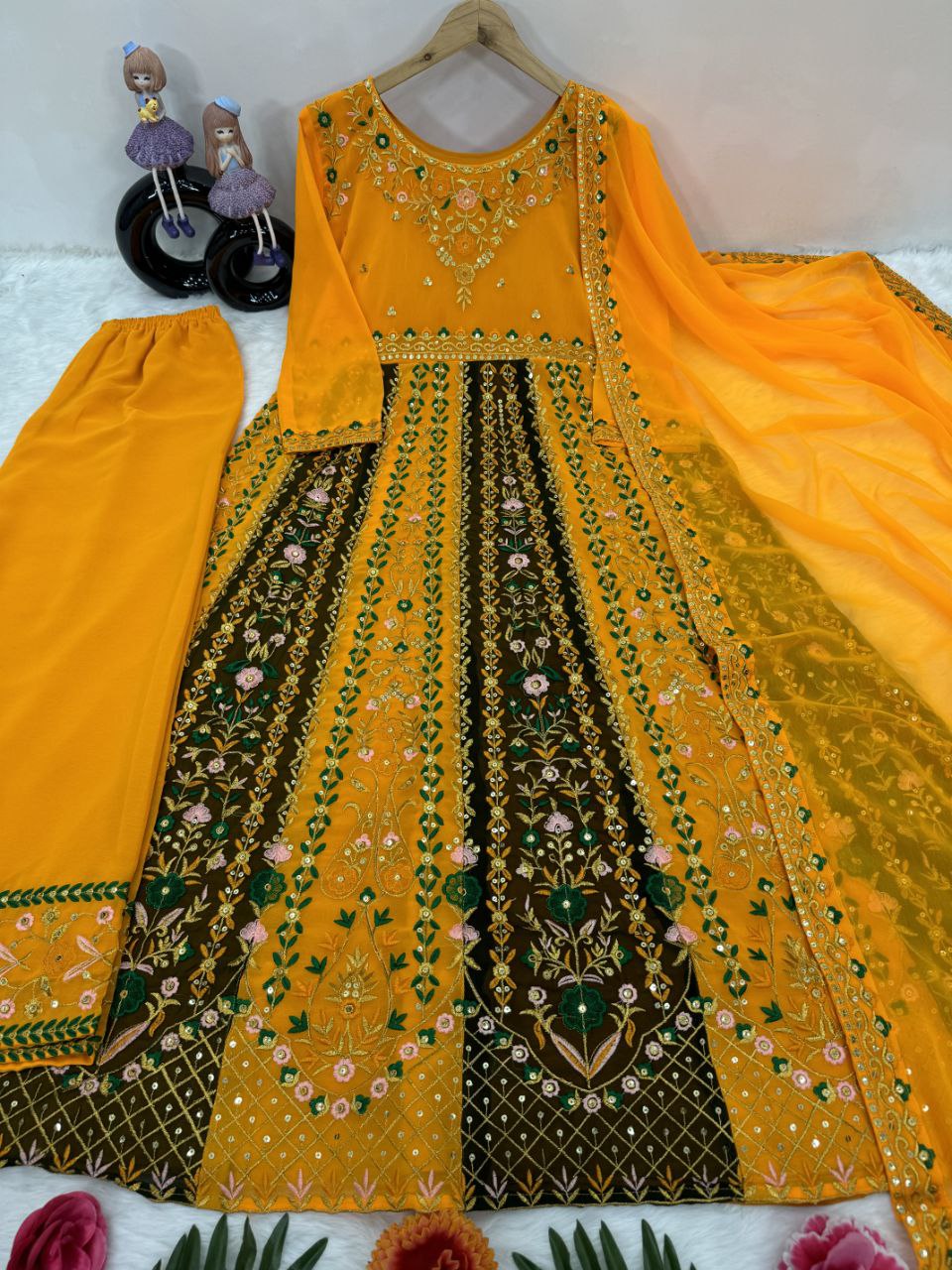 NEW DESIGNER EMBROIDERY SEQUENCES WORK TOP WITH SHARARA