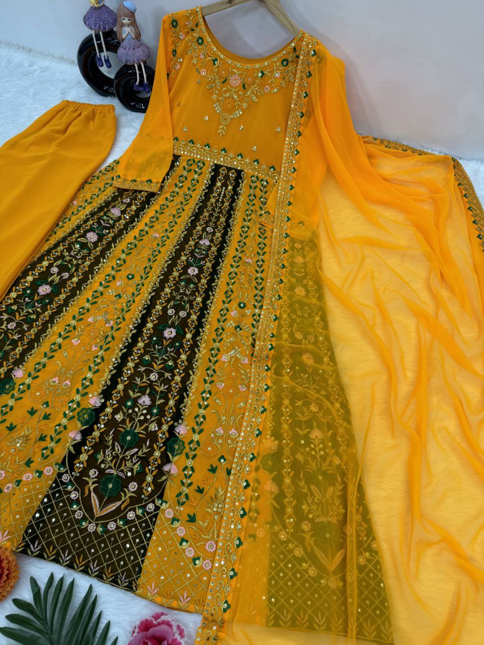 NEW DESIGNER EMBROIDERY SEQUENCES WORK TOP WITH SHARARA