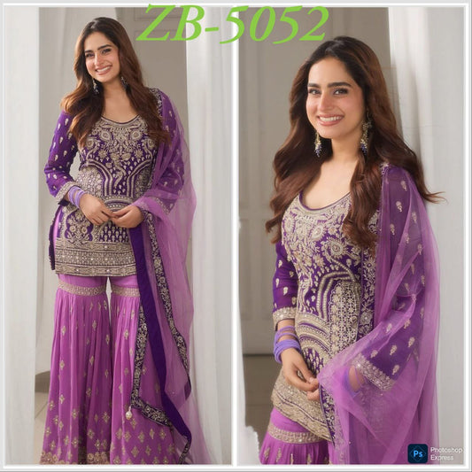 New Designer Party Top Pallazo & Dupatta Set