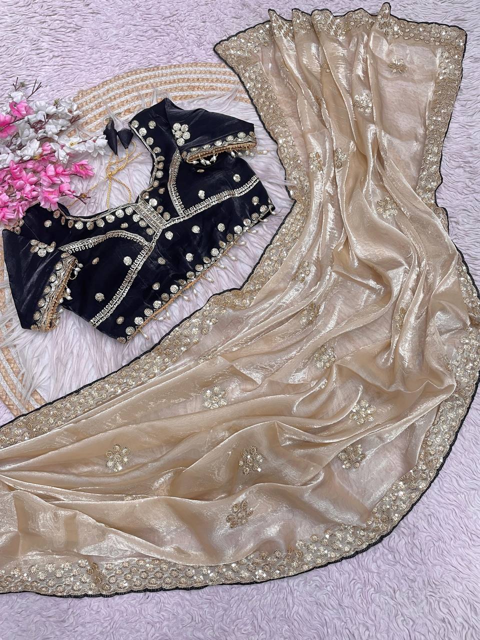 C -pallu coding sequences embroidery work saree