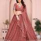 Star Georgette Embroidery Work Lehenga