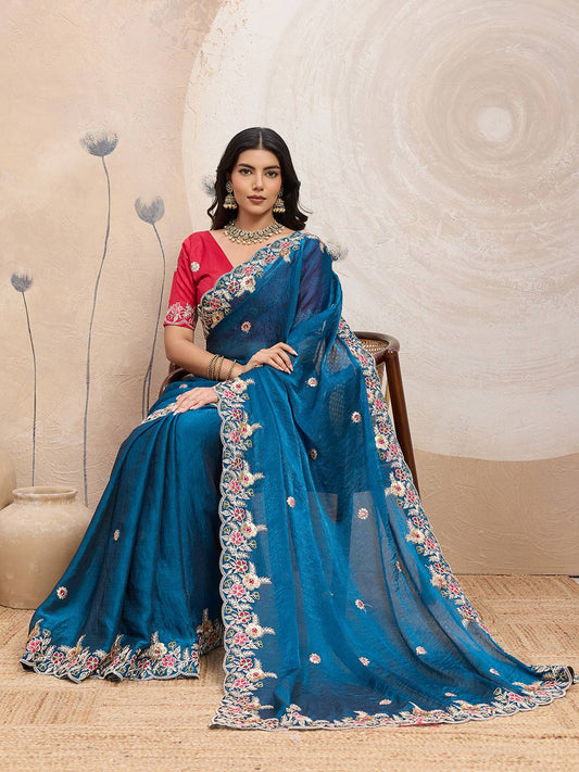 Party Wear Soft Space Silk Saree