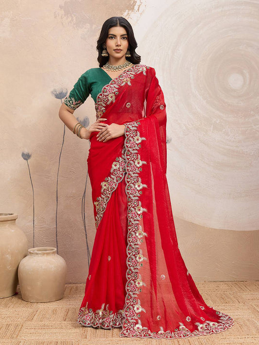 Party Wear Soft Space Silk Saree