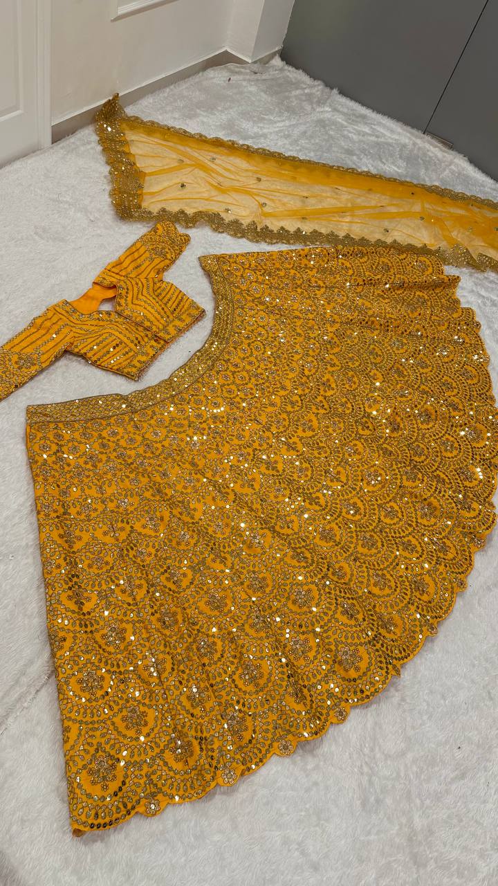 Feiern Sie den Charme der indischen Kultur mit diesem wunderschönen Lehenga-Set