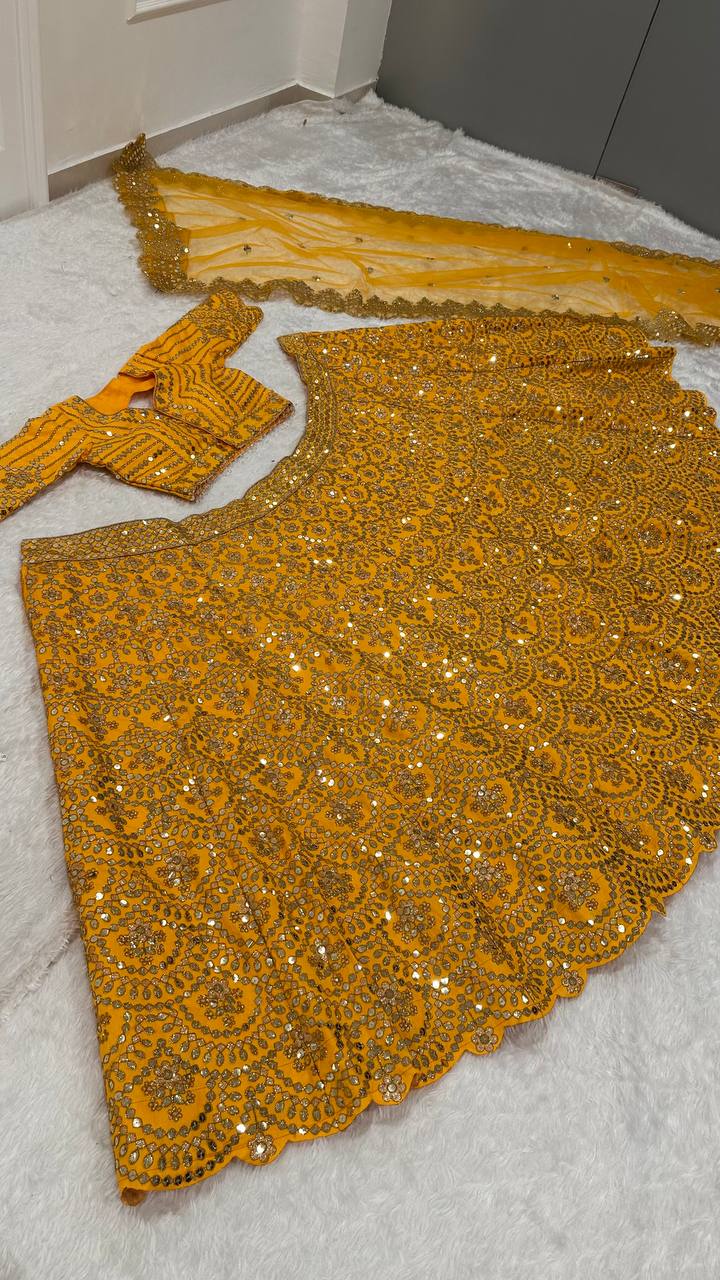 Feiern Sie den Charme der indischen Kultur mit diesem wunderschönen Lehenga-Set