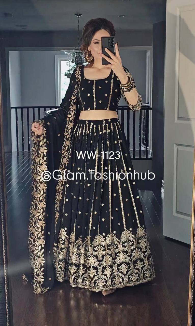 New Collection Pure Georgette Lehenga Choli With Dupatta Set Fully Stitched Ready To Wear