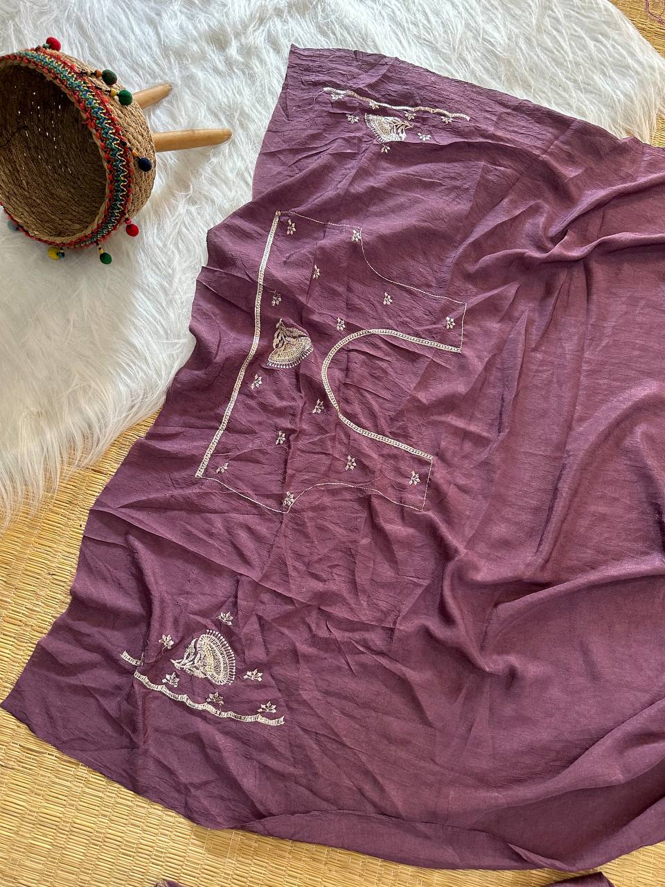 Superb Soft Refined Crunchy crush georgett base fabric Saree