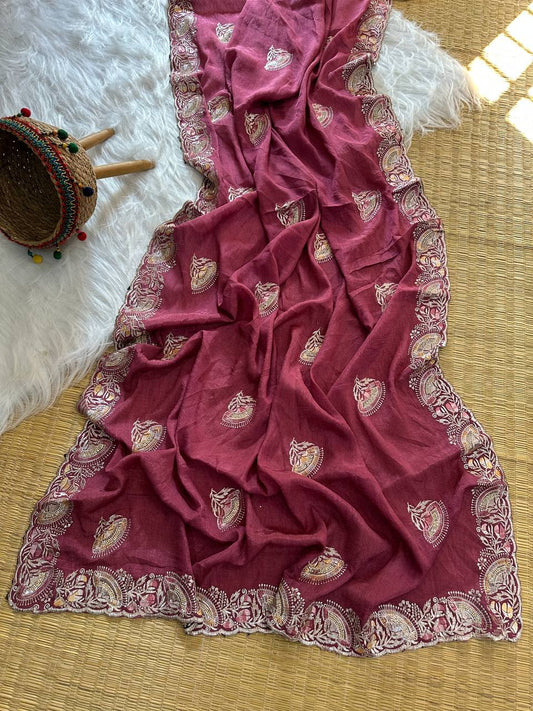 Superb Soft Refined Crunchy crush georgett base fabric Saree