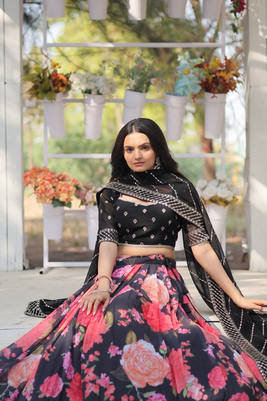 Introducing our Exquisite Collection of Digital Printed Georgette Lehengas