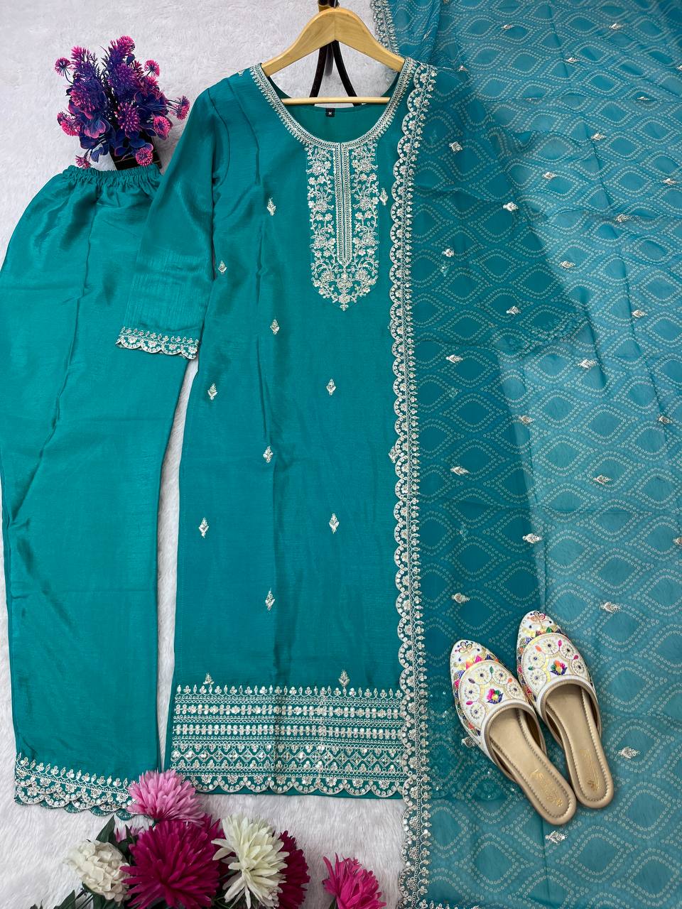 NEW LUNCH DESIGNER SEQUENCE EMBROIDERED WORK TOP