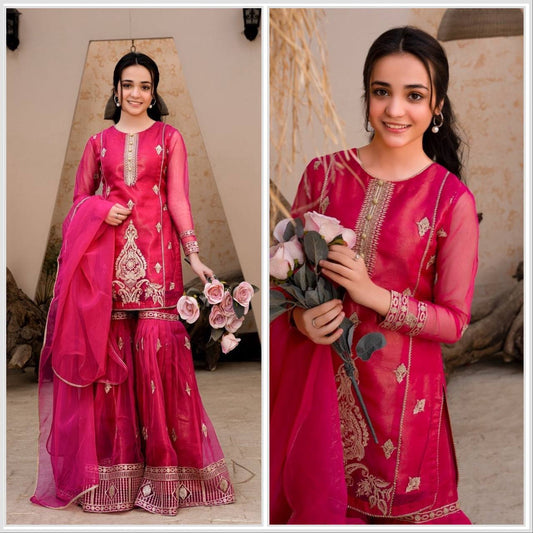 New Designer Party Top Pallazo & Dupatta Set