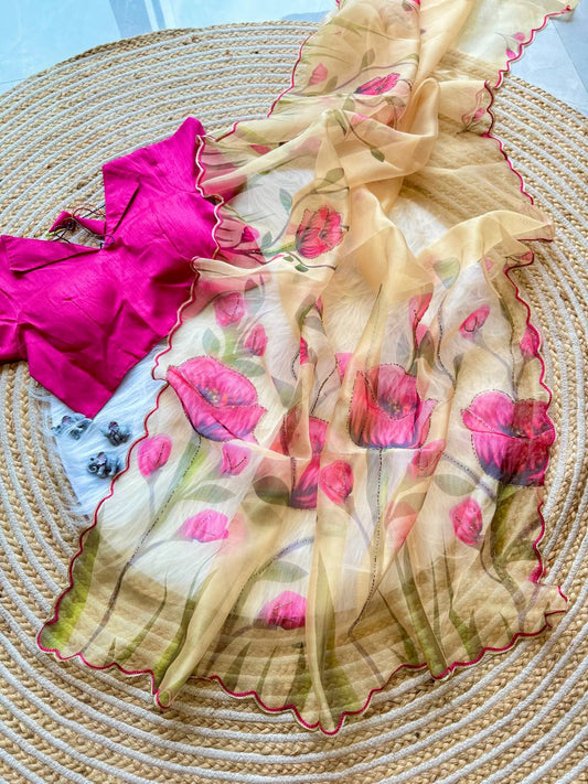 Premium Organza with excellent Colour combinations Saree