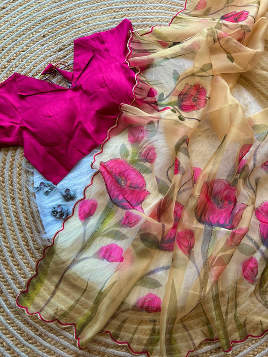 Premium Organza with excellent Colour combinations Saree