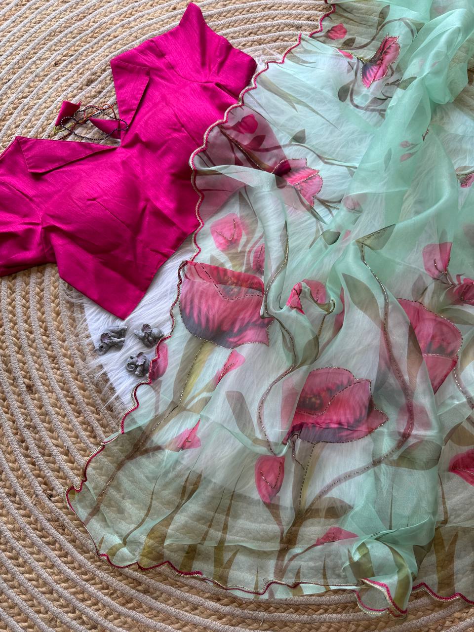 Premium Organza with excellent Colour combinations Saree