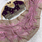 Fendy Sattin C -pallu 3 mm multi sequence embroidery work saree