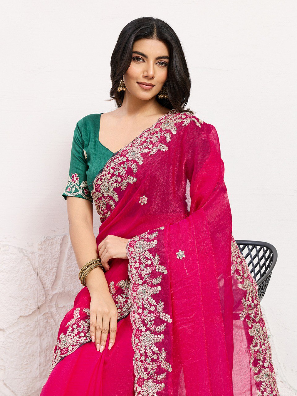 Party Wear Soft Space Silk Saree