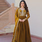 Fendy Fabric gown with Sequins-Multi Embroidered Work Dupatta