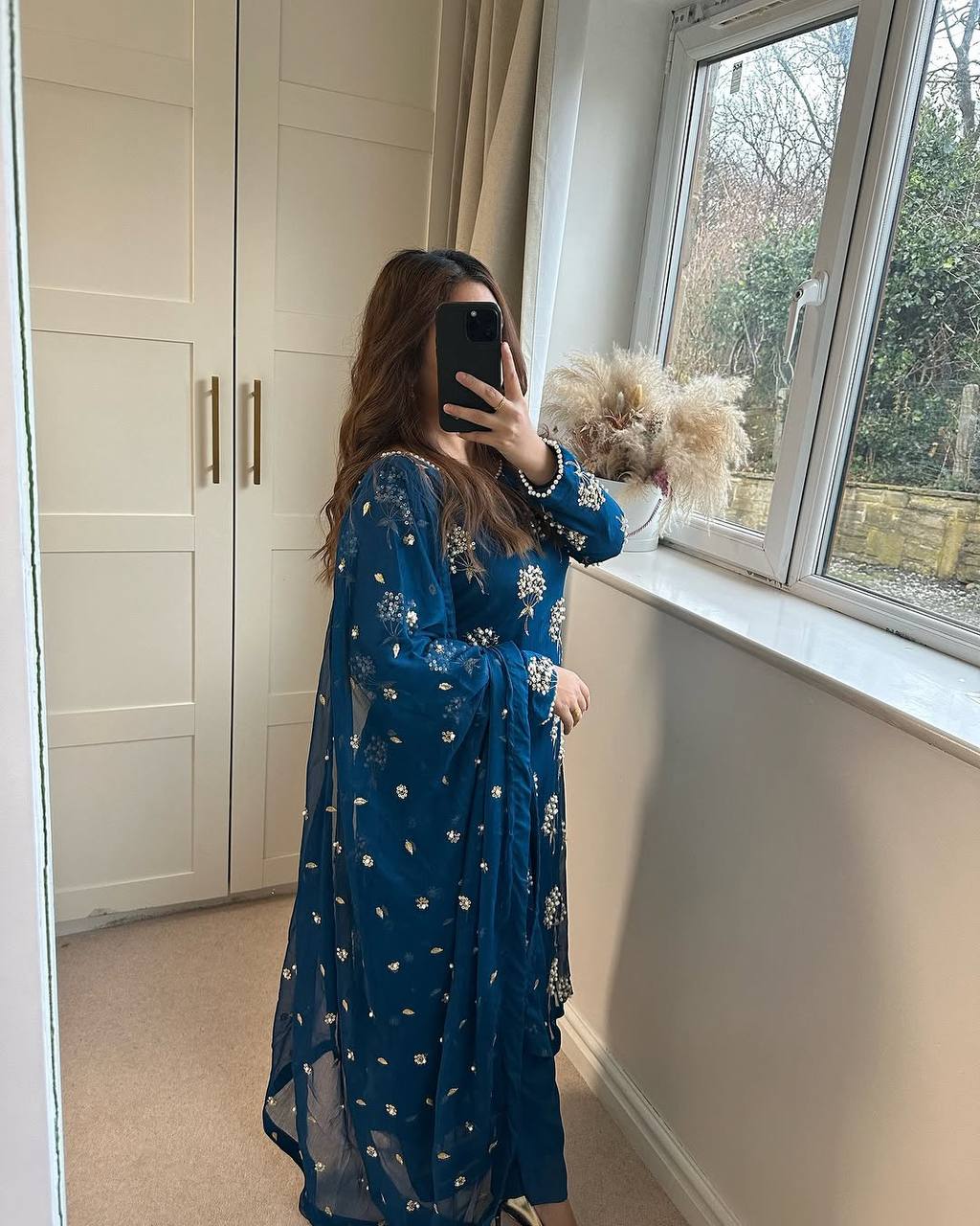 Pure Heavy Chinnon Silk With Heavy Embroidery Suit