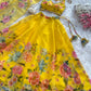 Pure organza silk floral  printed lehnga