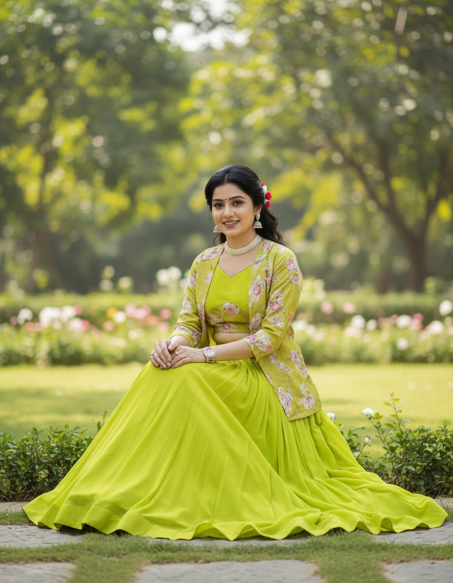 Elegance meets Class in this Printed Koti n Lehenga Sets