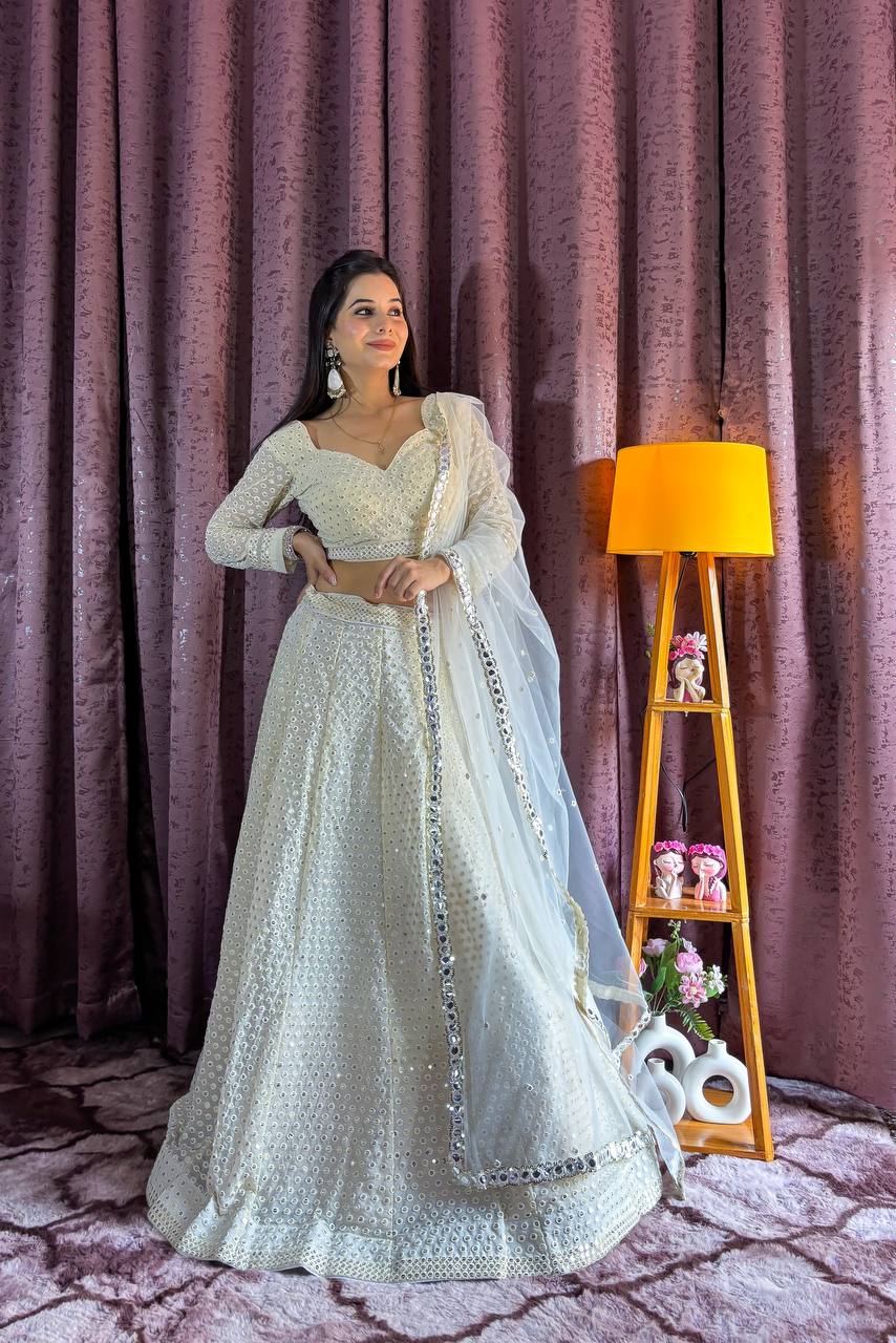 Feiern Sie den Charme der indischen Kultur mit diesem wunderschönen Lehenga-Set