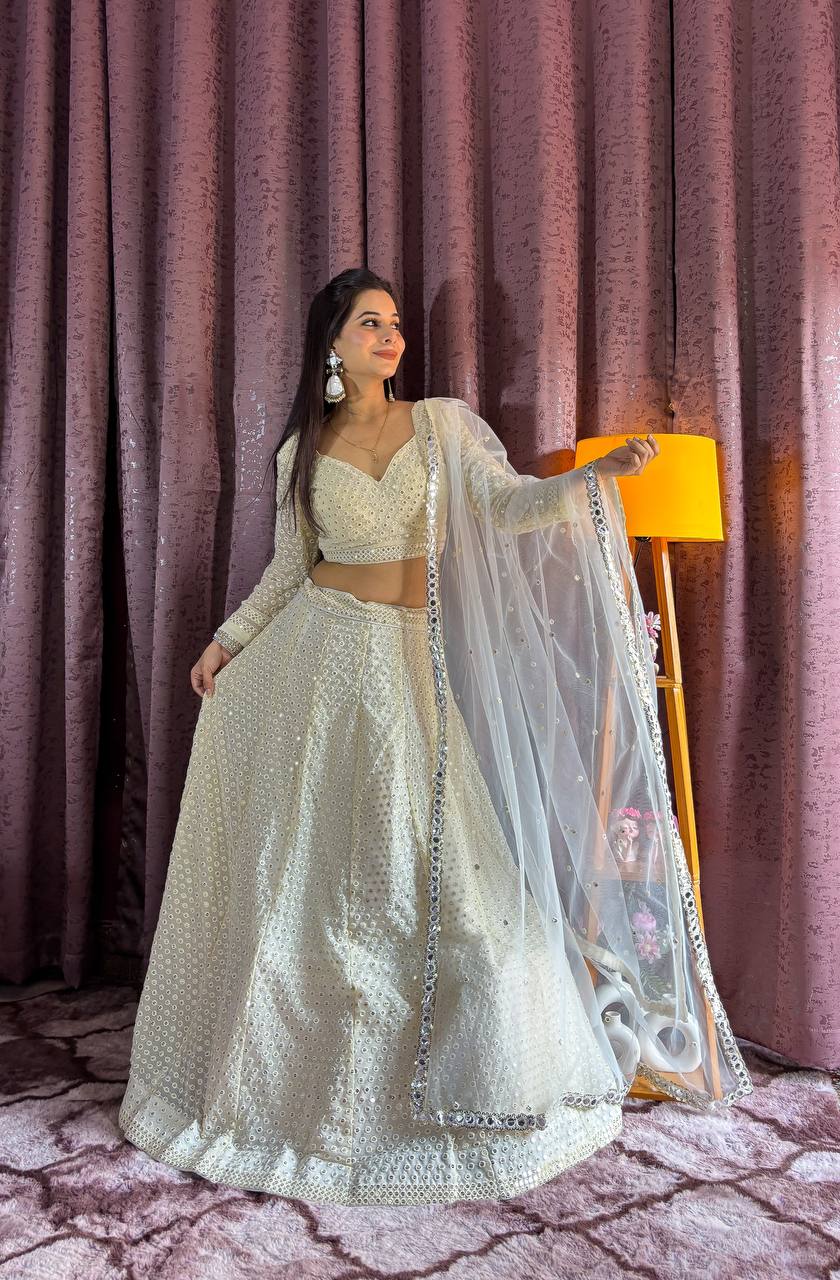 Feiern Sie den Charme der indischen Kultur mit diesem wunderschönen Lehenga-Set