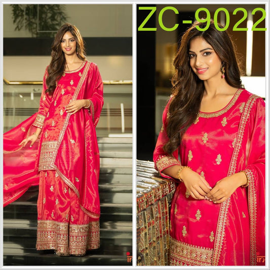 New Designer Party Top Pallazo & Dupatta Set