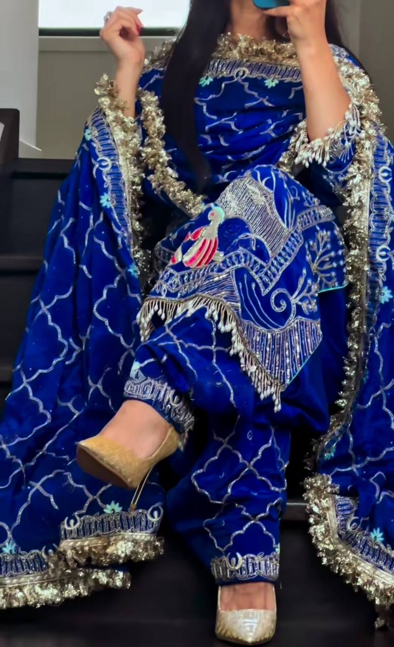 Launching New Designer Party Wear Look Top Dhoti Salwar and Dupatta