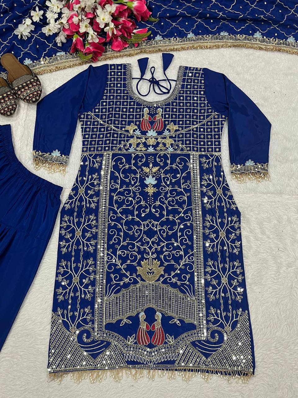 Launching New Designer Party Wear Look Top Dhoti Salwar and Dupatta