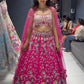 Einführung eines 4 Meter ausgestellten Lehenga mit Paillettenstickerei und Cut-Work