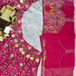 Einführung eines 4 Meter ausgestellten Lehenga mit Paillettenstickerei und Cut-Work