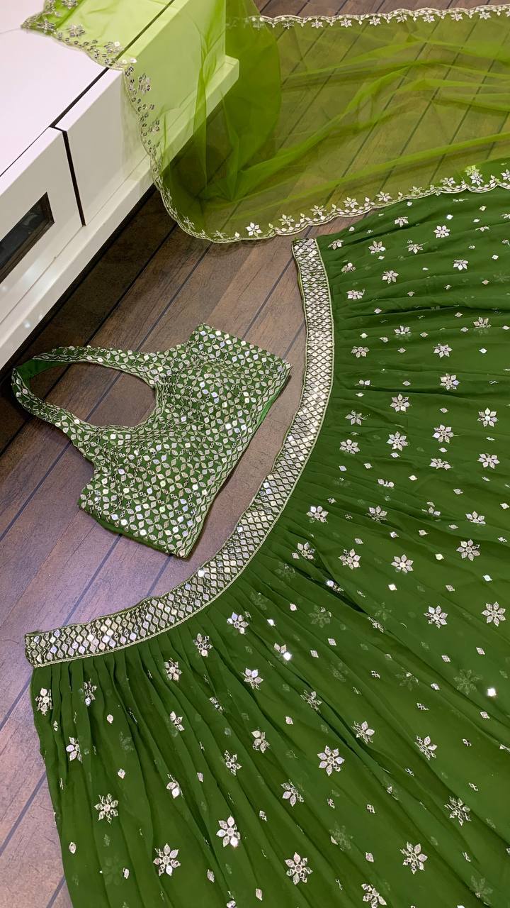 Georget lehnga with 9mm sequence Lehenga Choli