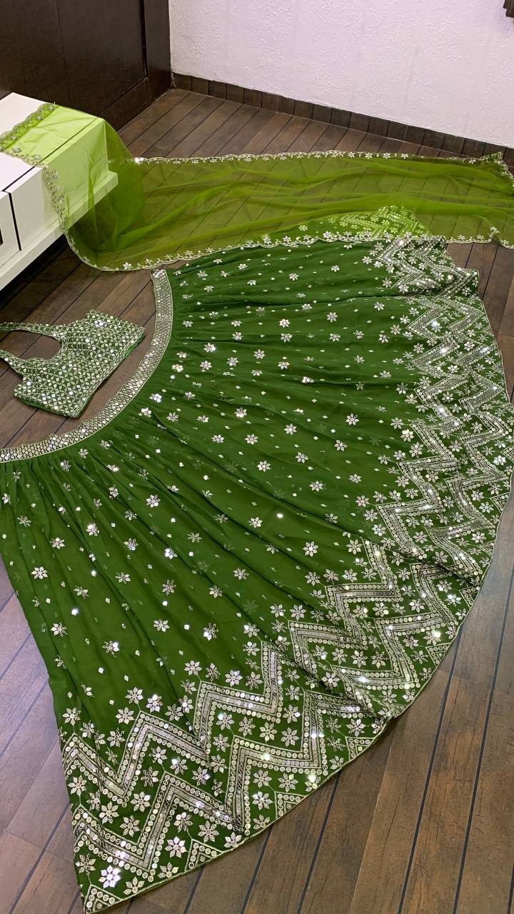 Georget lehnga with 9mm sequence Lehenga Choli