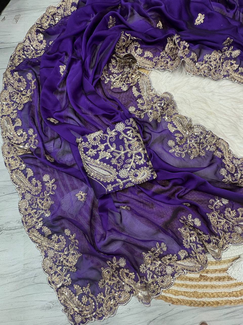 Pure Rangoli silk with coding pallu Embroidered work Saree