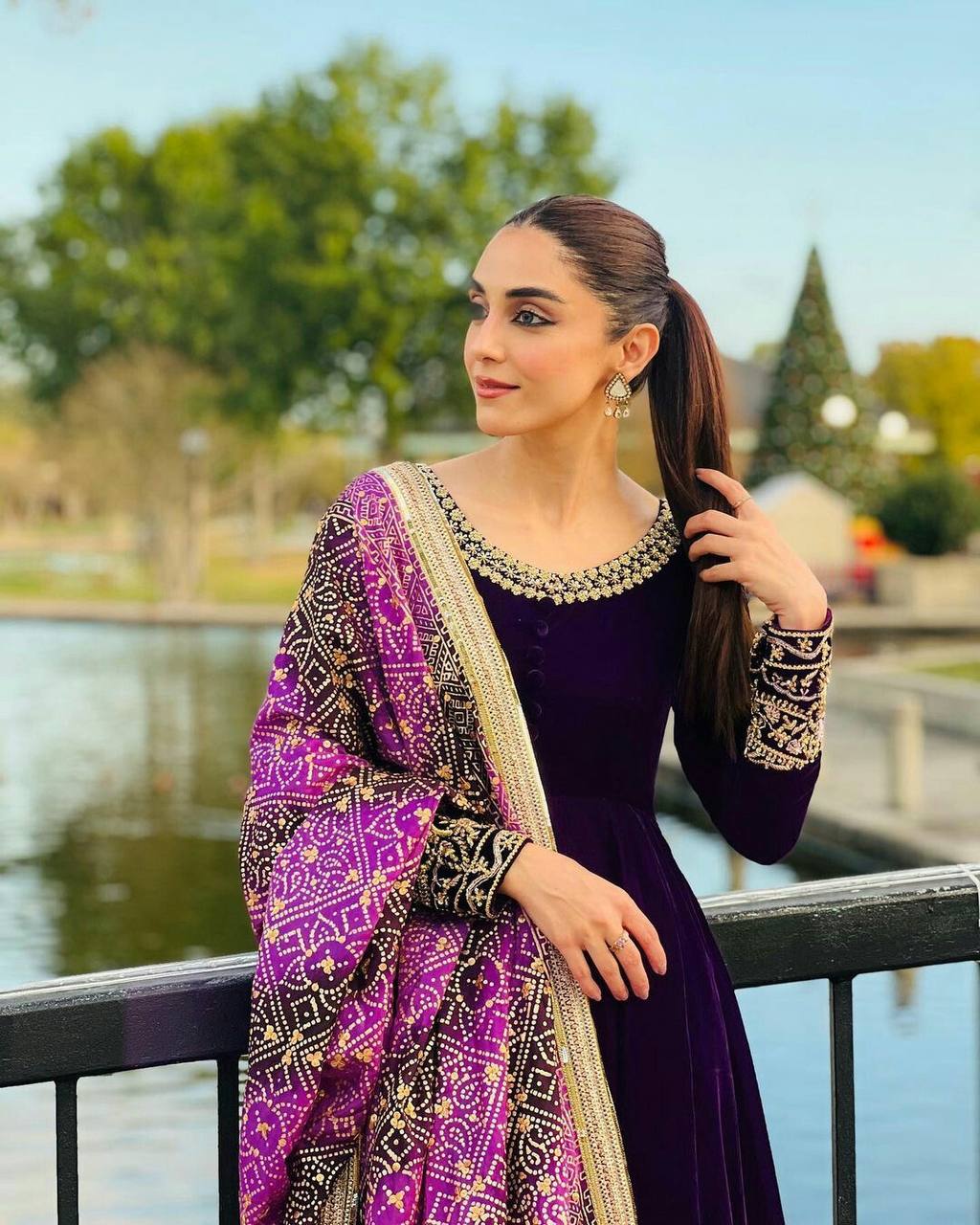 New Designer Party Gown & Dupatta Set