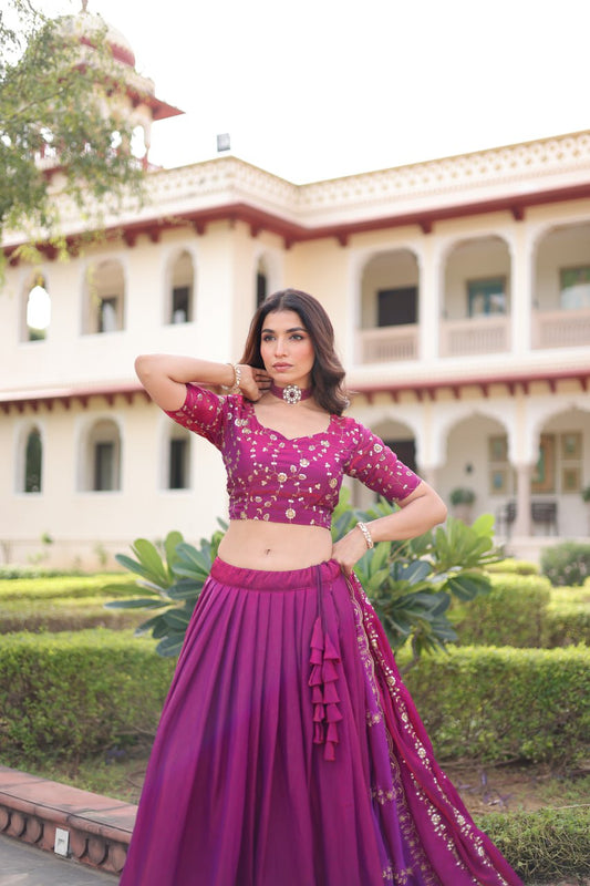 Fendi Silk With Heavy Sequins & Thread Embroidered work Lehenga