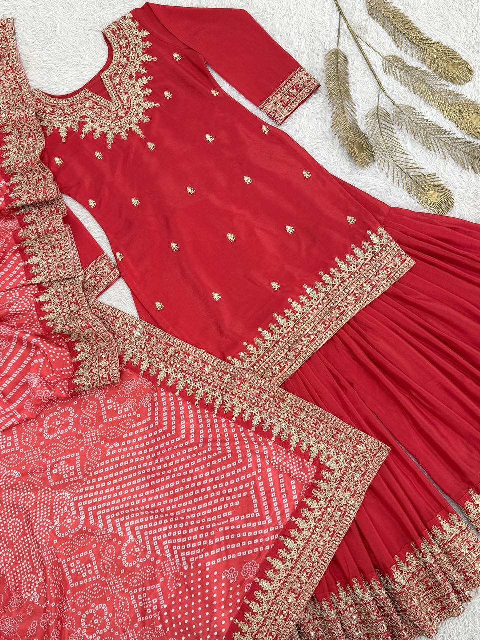 PRESENTING 3 PIECE STYLISH KURTI SHARARA AND DUPATTA