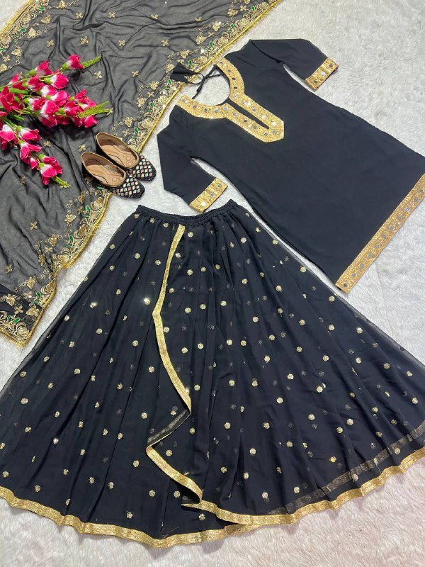 Launching New Designer Party Wear Look Top ,Dhoti Skirt and Dupatta