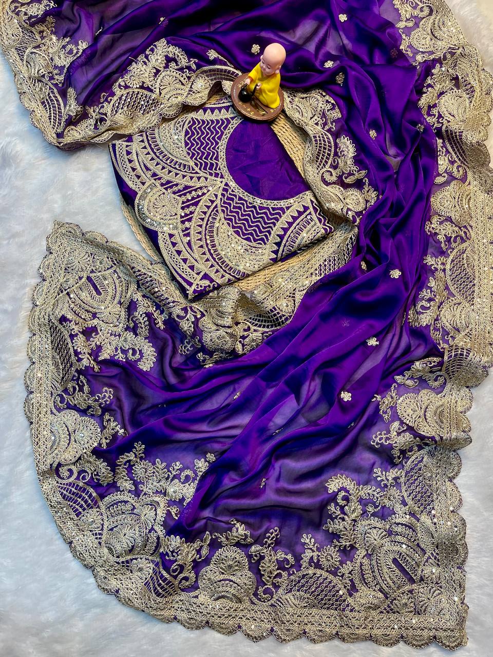 Heavy soft Rangoli silk fabric coding with sequence Saree
